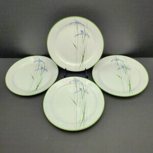 Corelle Shadow Iris Lucheon Plates Corning Purple Flowers Floral Lunch Plates